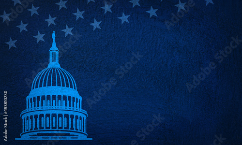 USA Capitol blue illustration background