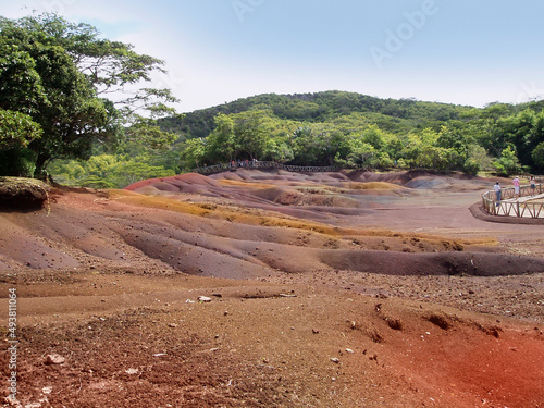 Seven coloured earth park at Chamarel  Mauritius. Coloured lava