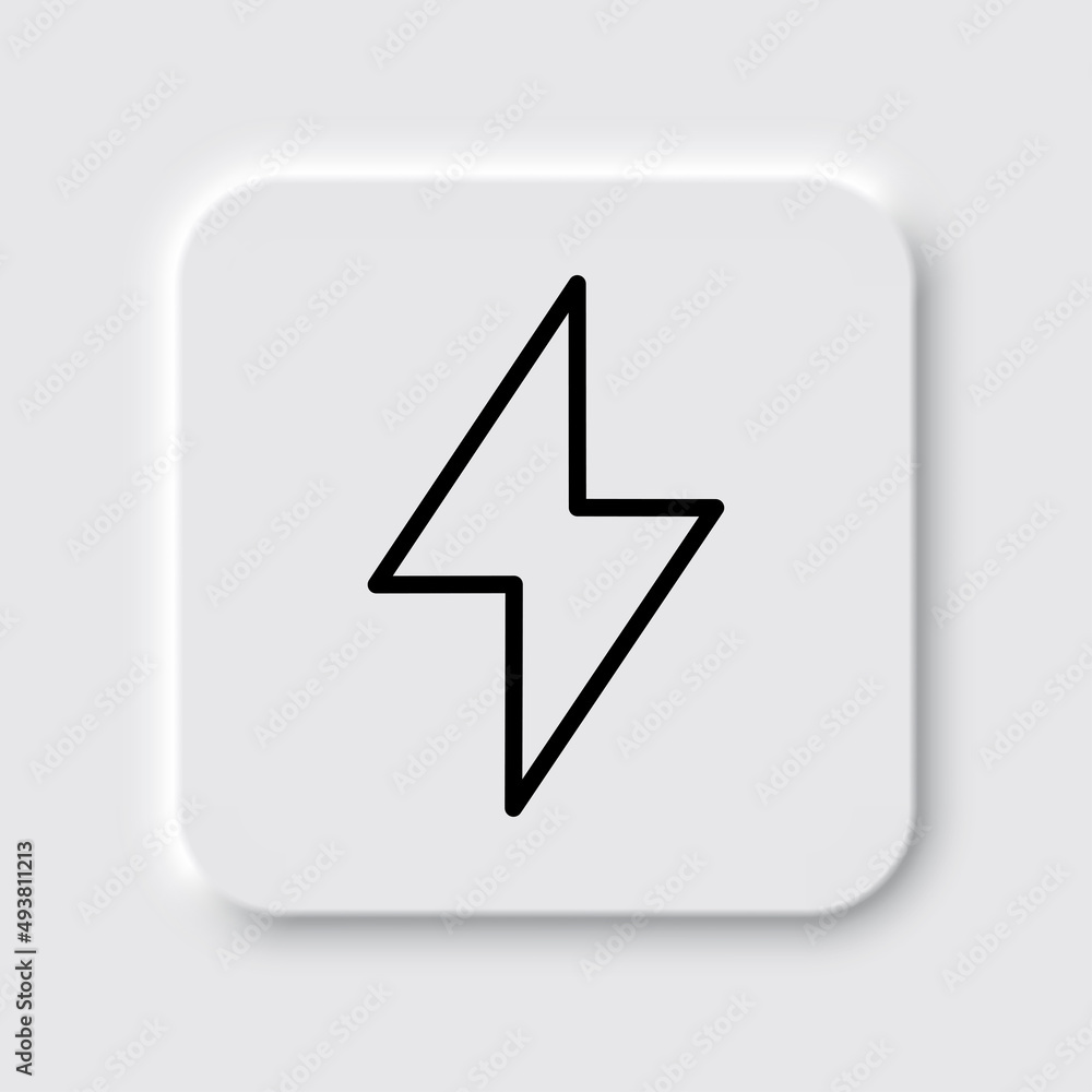 Flash simple icon vector. Flat desing. Neumorphism design.ai Flash simple icon vector. Flat desing. Neumorphism design.ai