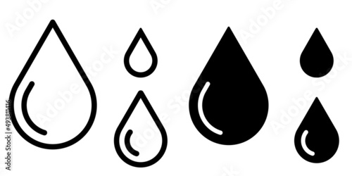 ofvs27 OutlineFilledVectorSign ofvs - water drops vector icon . isolated transparent . 3 oil drop sign . black outline and filled version . AI 10 / EPS 10 . g11302