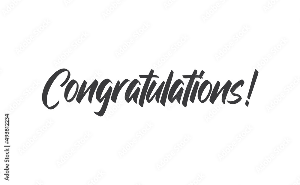 Congratulations vector lettering. Hand drawn style congrats message. Congratulations vector lettering. Hand drawn style congrats message.