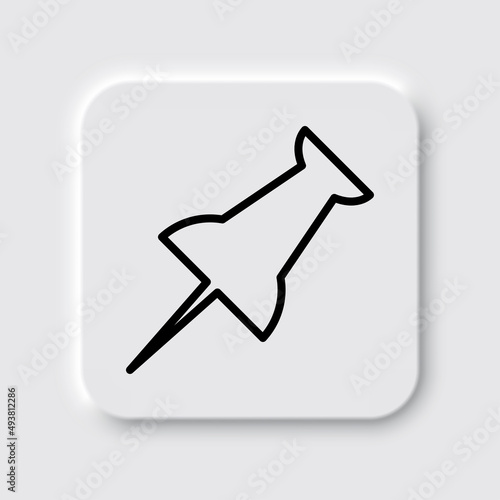 Pin simple icon vector. Flat desing. Neumorphism design.ai