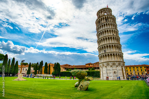 Stampa su tela Pisa - der Schiefe Turm von Pisa