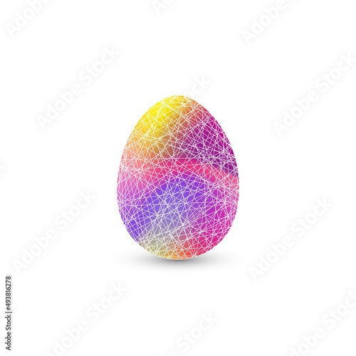 Easter egg in geometric style with abstract fluid gradient shapes trendy liquid color illustration background