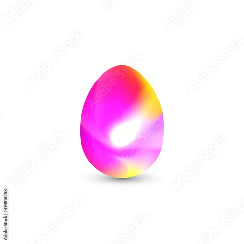 Easter egg in geometric style with abstract fluid gradient shapes trendy liquid color illustration background