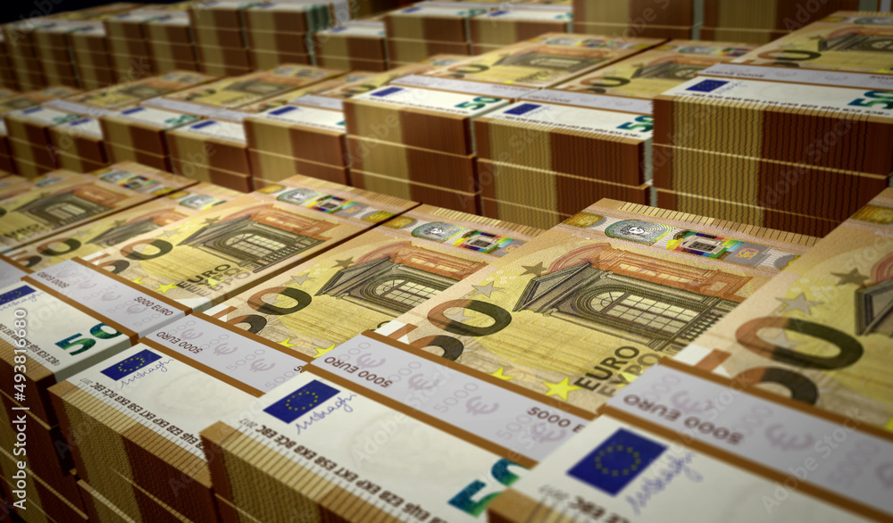 Euro money banknotes pack 3d illustration Euro money banknotes pack 3d illustration