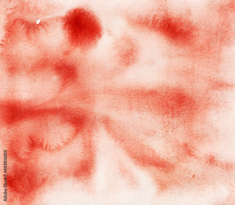 Fototapeta premium Red stained blots watercolor background. Template for decorating designs and illustrations. 
