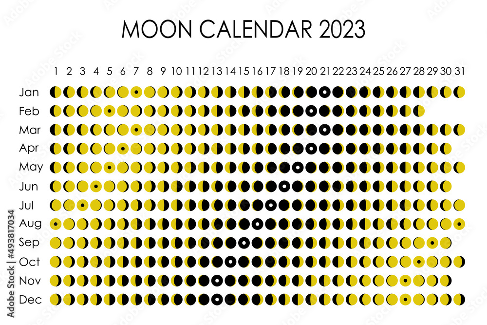 2023 Moon Calendar Astrological Calendar Design Planner Place For