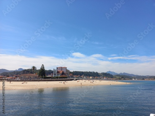 panorama of a beach of Ribadesella, Asturias, Spain 