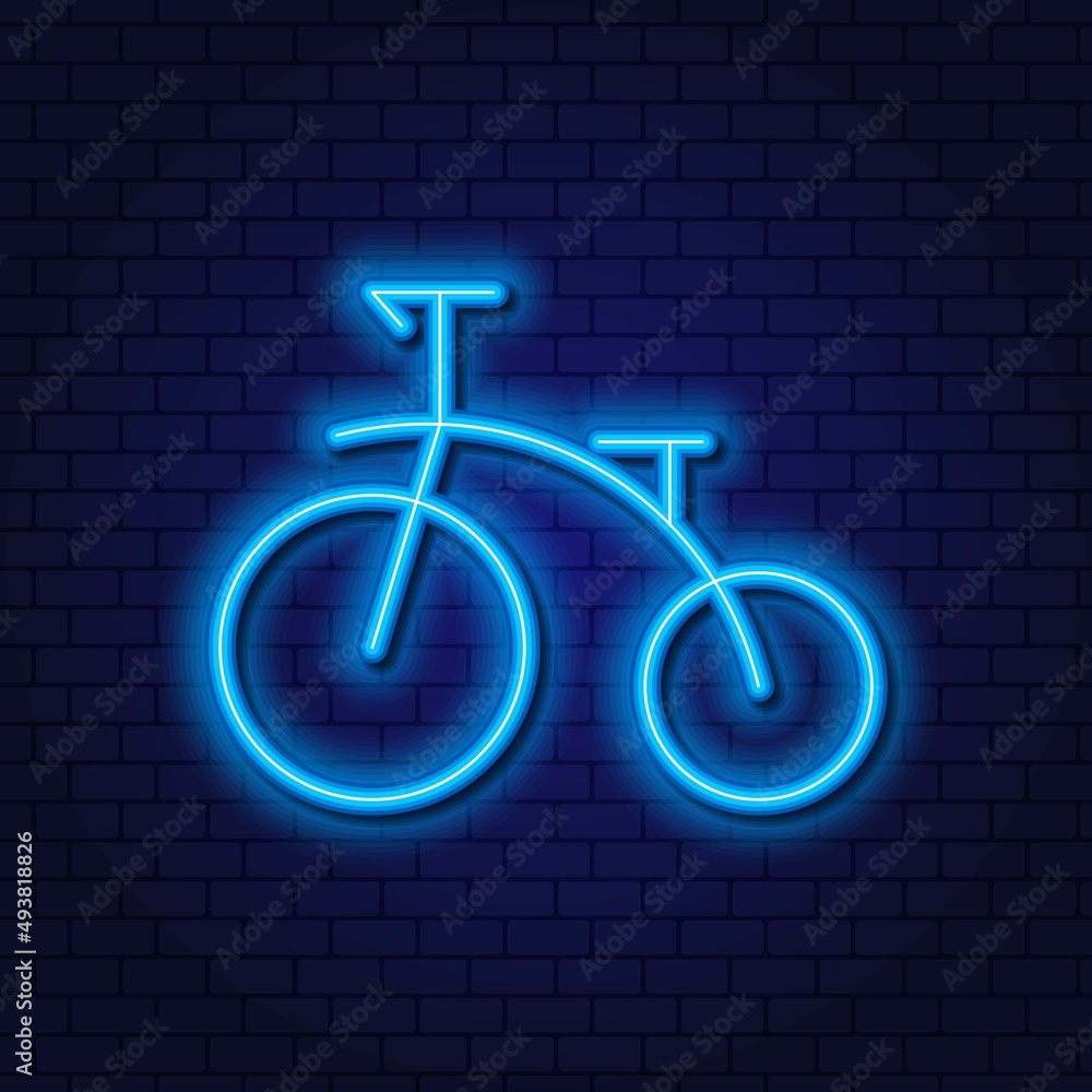 Vector neon bike sign. Transport concept Stock Vector | Adobe Stock