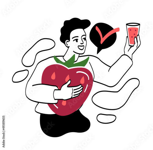 Character with favorite food concept