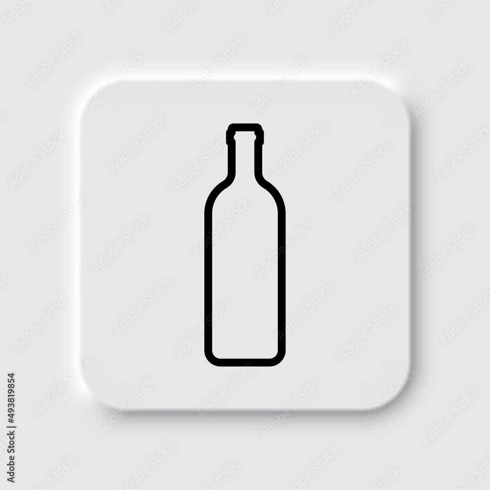 Bottle simple icon vector. Flat desing. Neumorphism design.ai Bottle simple icon vector. Flat desing. Neumorphism design.ai