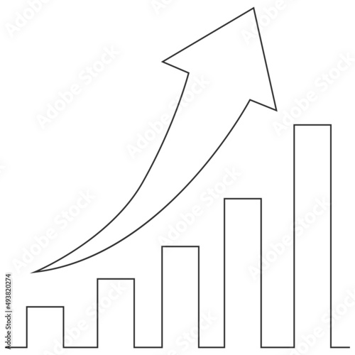 イラスト素材　企業　業績　財政状態　株価　UP　日経　NYダウのグラフ線画
