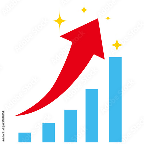 イラスト素材　企業　業績　財政状態　株価　UP　日経　NYダウ