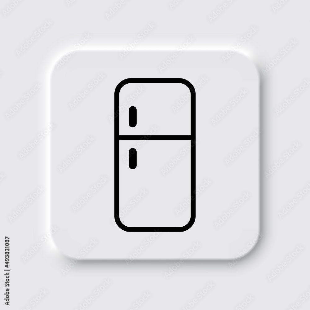 Refrigerator simple icon vector. Flat desing. Neumorphism design.ai Refrigerator simple icon vector. Flat desing. Neumorphism design.ai