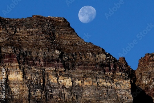 Bow Peak with moon in the background