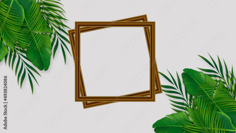 abstract green leaves frame with copy space abstract green leaves frame with copy space