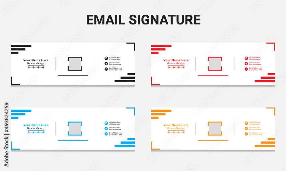 Minimalist email signature template design. business modern email signature and social media cover, banner design