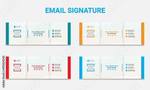 Minimalist email signature template design. business modern email signature and social media cover, banner design