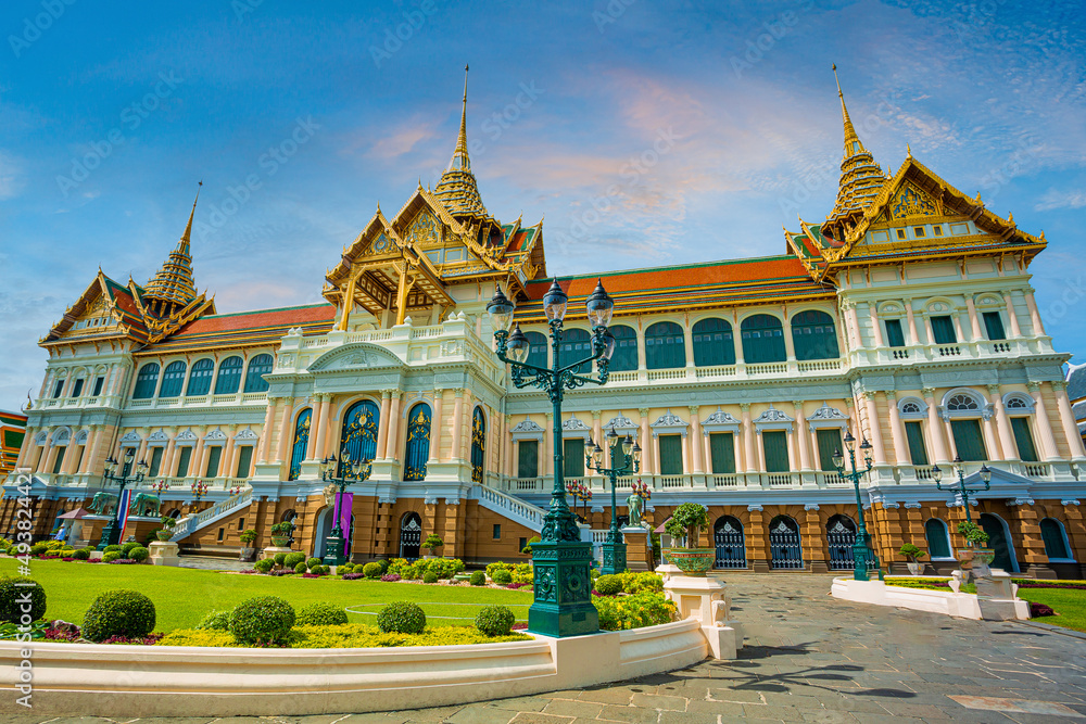 Wat Phra Kaew, Bangkok, Thailand,The beautiful Grand Palace of Bangkok attracts thousands of visitors and tourists every year. 