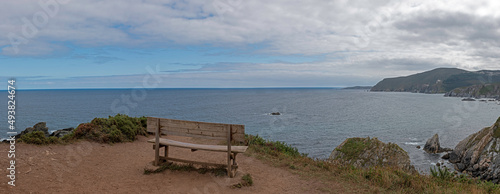 Fototapeta Naklejka Na Ścianę i Meble -  The famous Loiba bench in Punta Estaca de Bares in Galicia, Spain