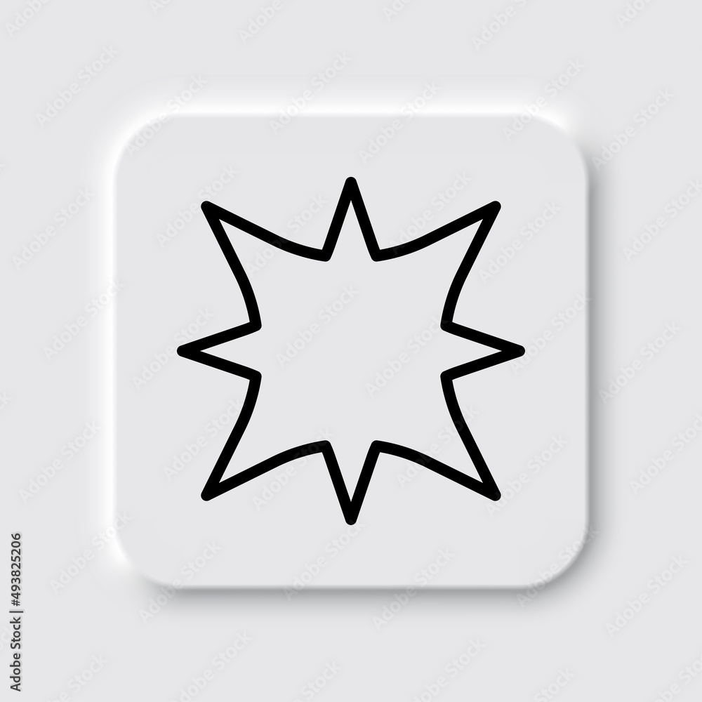 Explosion simple icon. Flat desing. Neumorphism design.ai Explosion simple icon. Flat desing. Neumorphism design.ai