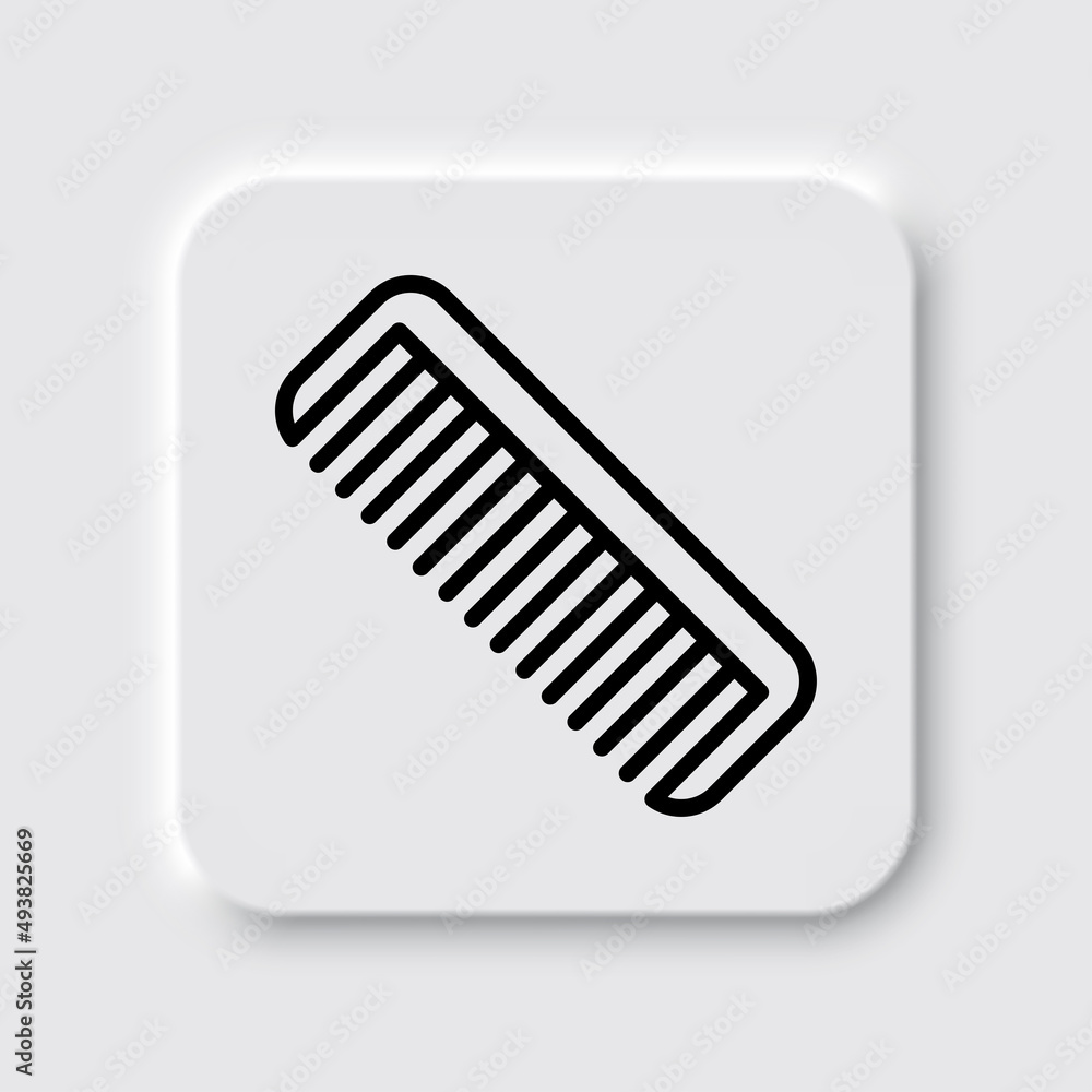 Hairbrush simple icon. Flat desing. Neumorphism design.ai Hairbrush simple icon. Flat desing. Neumorphism design.ai