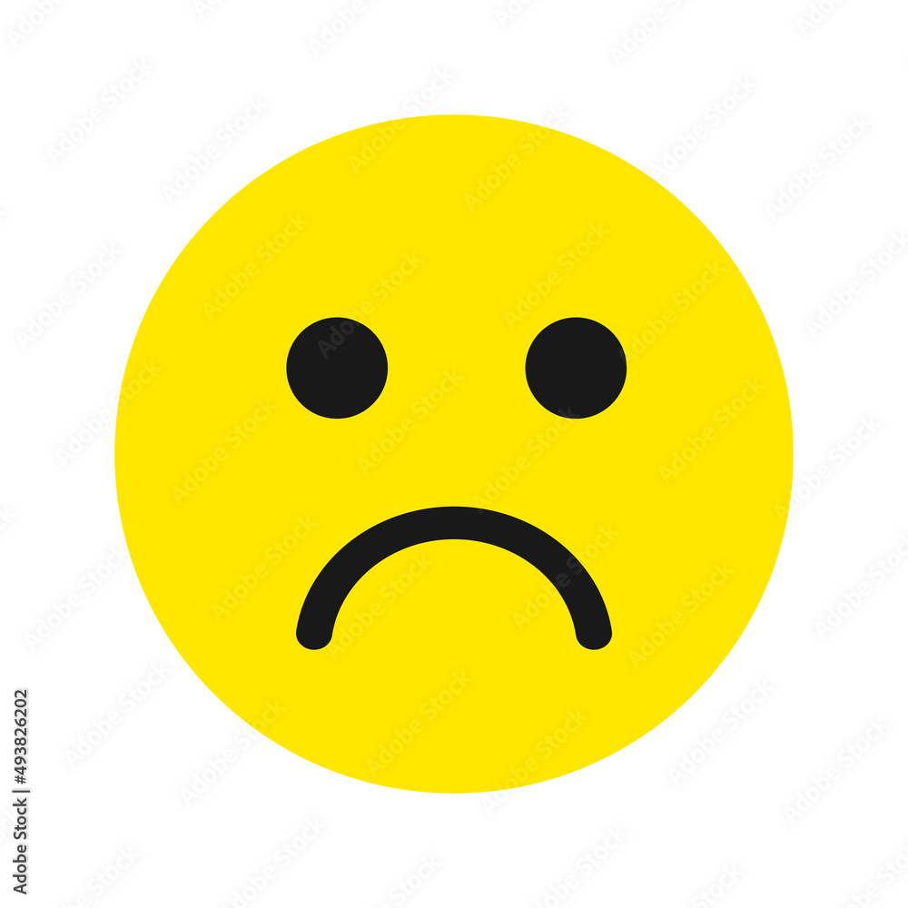 Sad emoticon in yellow for apps and websites Sad emoticon in yellow for apps and websites