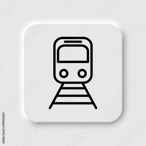 Metro simple icon. Flat desing. Neumorphism design.ai