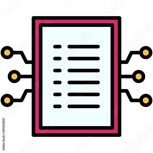 Smart contract icon, Blockchain related vector illustration