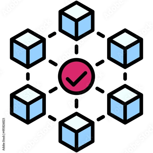 Consensus icon, Blockchain related vector illustration