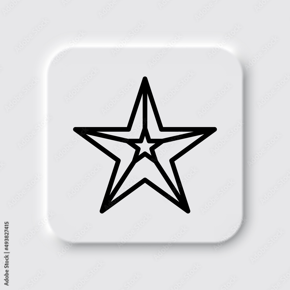 Star simple icon. Flat desing. Neumorphism design.ai Star simple icon. Flat desing. Neumorphism design.ai