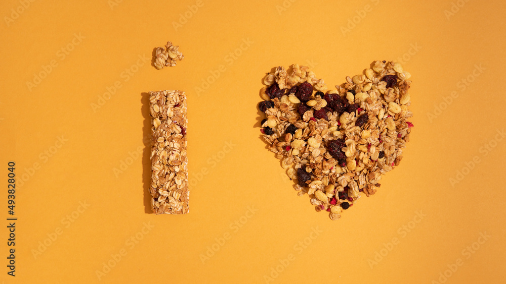 granola bars are a creative concept. The heart is lined with flakes