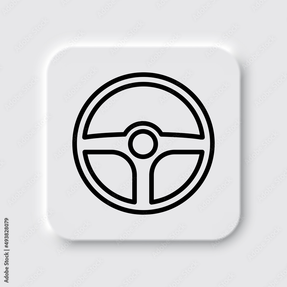 Wheel simple icon. Flat desing. Neumorphism design.ai Wheel simple icon. Flat desing. Neumorphism design.ai