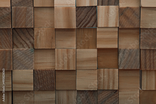 abstract background of natural wooden cubes