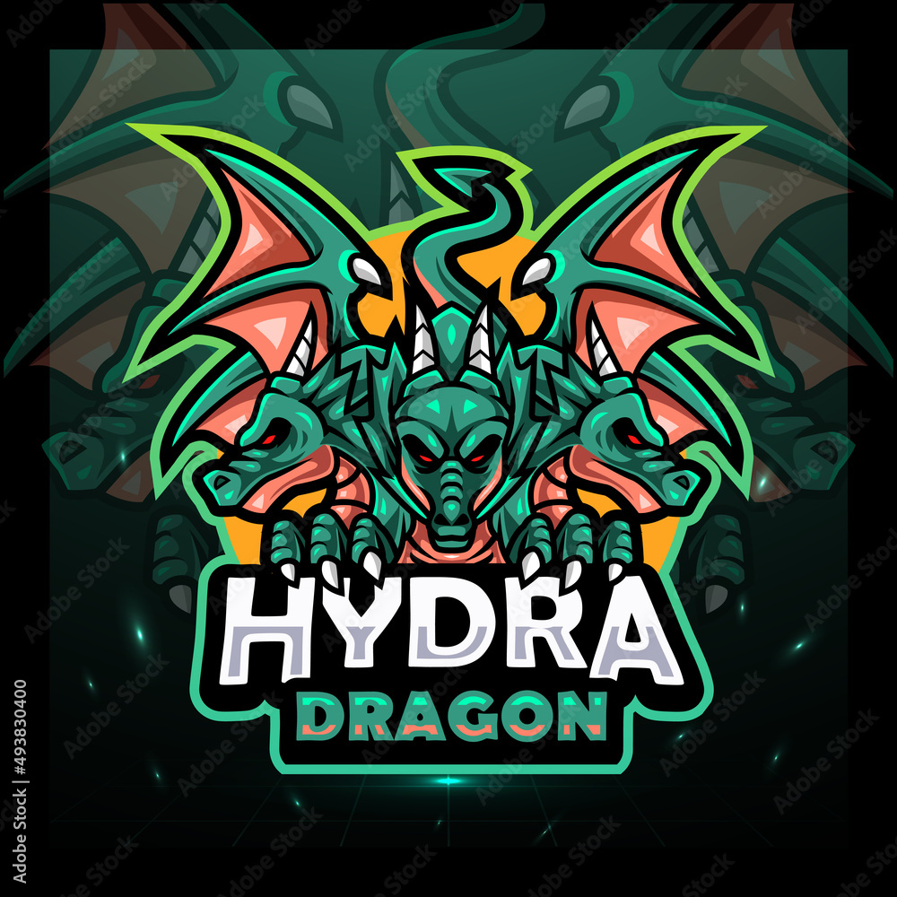 Hydra dragon mascot. esport logo design