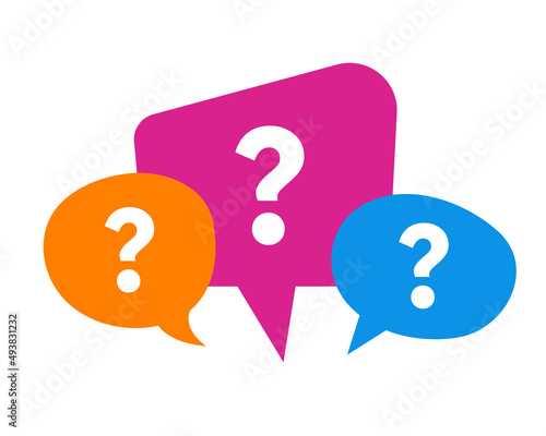 Vector bubbles with question mark. Question icons isolated on white.