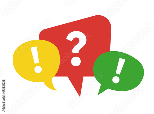 Question and Exclamation bubbles. Vector isolated on white