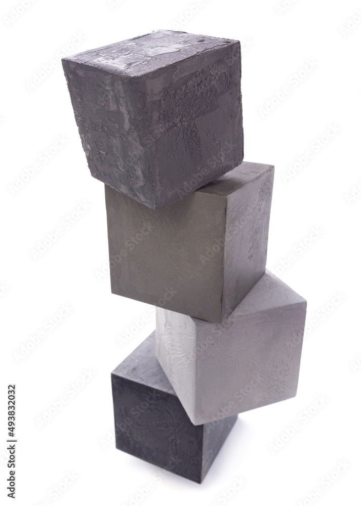 Concrete cube or cement block isolated at white background. Construction brick Concrete cube or cement block isolated at white background. Construction brick