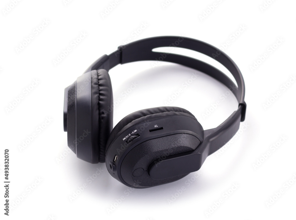 Wireless headphones isolated at white background Wireless headphones isolated at white background