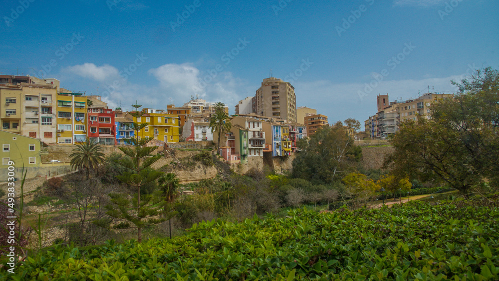 Típicas Casas de colores en Villajoyosa Alicante en la Costa Blanca en España