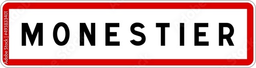 Panneau entrée ville agglomération Monestier / Town entrance sign Monestier