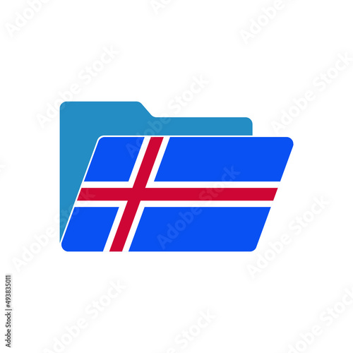 Iceland. Folder icon with Iceland flag. Vector folders icons with flags. Isolated on white background