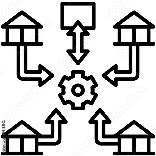 Centralized ledger icon, Blockchain related vector illustration