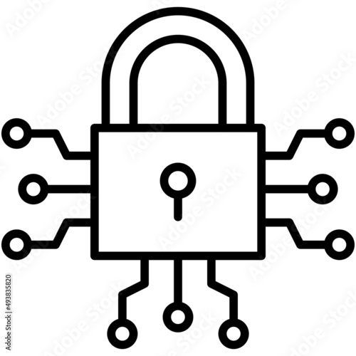 Cryptography icon, Blockchain related vector illustration