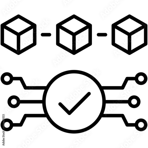 Verification icon, Blockchain related vector illustration