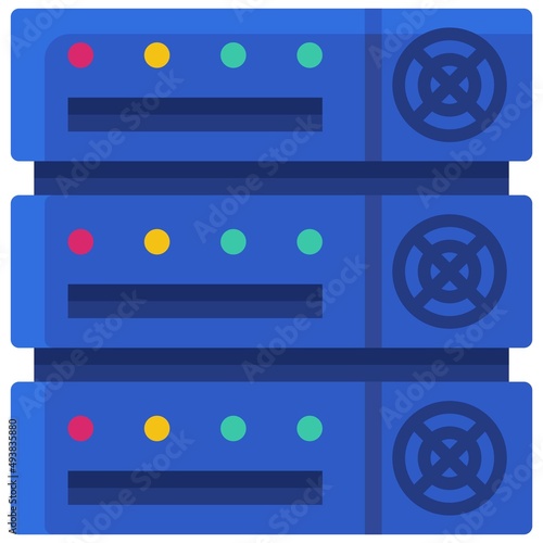 Mining rack icon, Blockchain related vector illustration