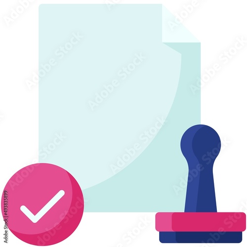 Proof of Authority icon, Blockchain related vector illustration