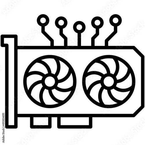 GPU Mining icon, Blockchain related vector illustration