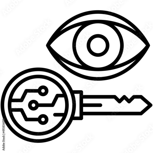 Public key icon, Blockchain related vector illustration